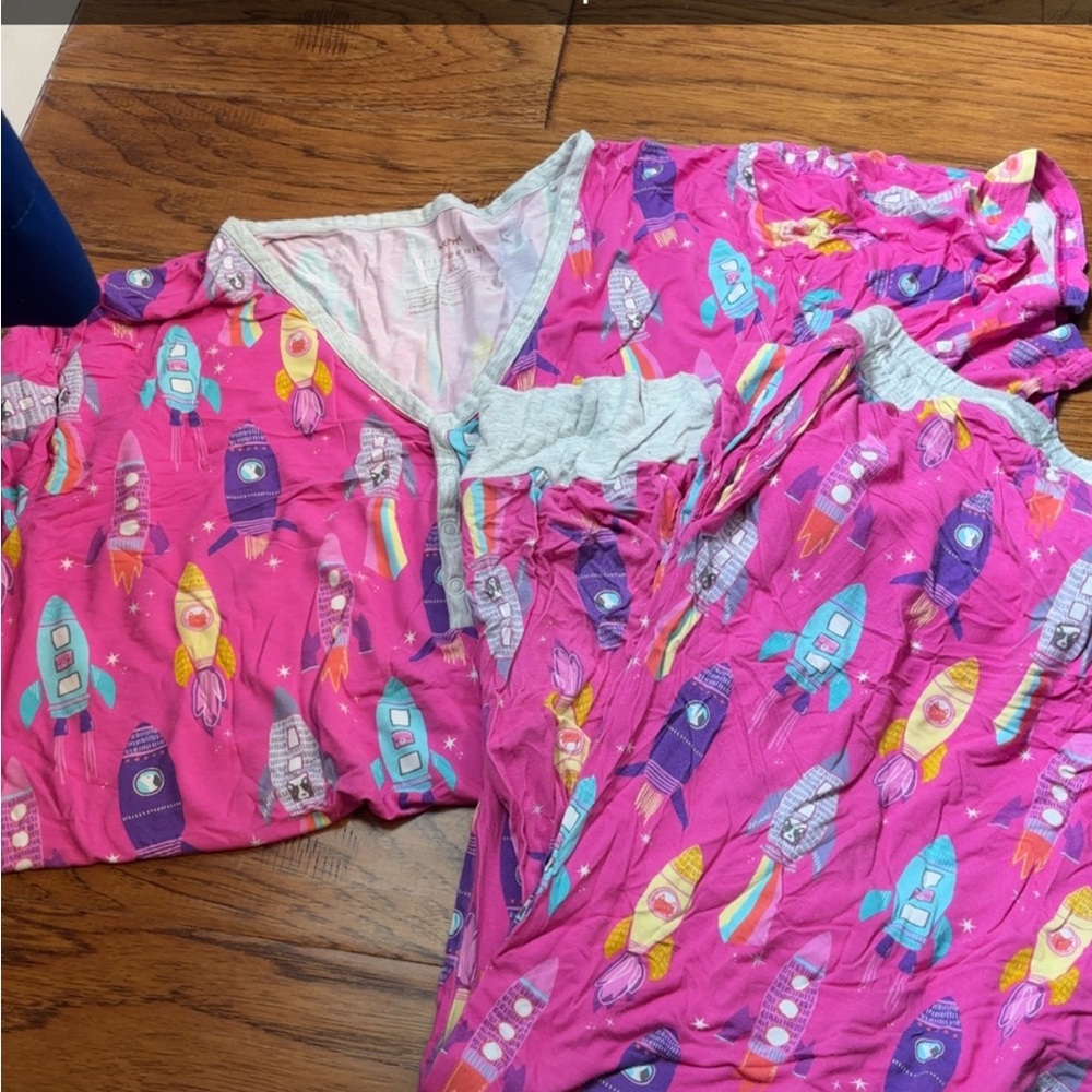 Little Sleepies Pink and Gray Owl Pajamas